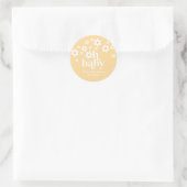 Oh Baby! boho Daisy baby shower geel Ronde Sticker (Tas)