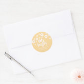 Oh Baby! boho Daisy baby shower geel Ronde Sticker (Envelop)
