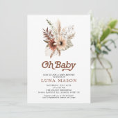 Oh Baby Boho Genre Neutre Baby shower Invitation (Debout devant)