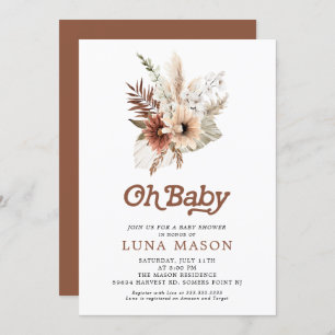 Oh Baby Boho Genre Neutre Baby shower Invitation