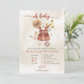Oh Baby Boho Girl Baby shower Invitation (Debout devant)
