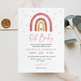Oh Baby Boho Rainbow Baby shower Invitation
