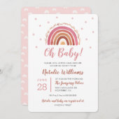 Oh Baby Boho Rainbow Baby shower Invitation (Devant / Derrière)
