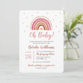 Oh Baby Boho Rainbow Baby shower Invitation (Debout devant)