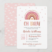 Oh Baby Boho Rainbow Baby shower Uitnodiging (Voorkant / Achterkant)