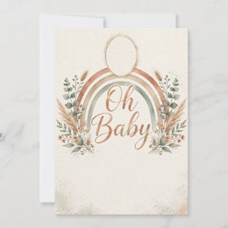Oh Baby Boho Regenboog Baby Shower Uitnodiging