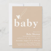 Oh Baby Boho Simple Heart Baby shower Kaart (Voorkant)