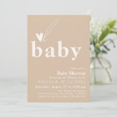Oh Baby Boho Simple Heart Baby shower Kaart (Staand voorkant)