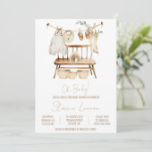 Oh Baby! Boho, Unisex, Baby shower met waslijn Kaart (Staand voorkant)