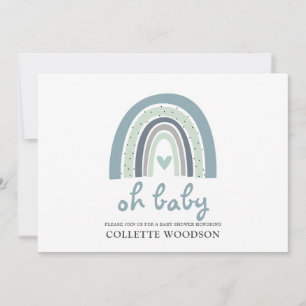 Oh Baby Boho Waterverf Rainbow Boy Baby shower Kaart