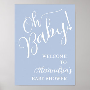 Oh Baby! Boy Baby shower Blue Welkom Poster