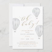 Oh Baby - Boy Baby shower Hot Air ballon Kaart (Voorkant)