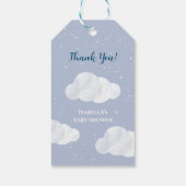 Oh Baby Boy Blue Clouds Sky Stars Baby shower Cadeaulabel (Achterkant)