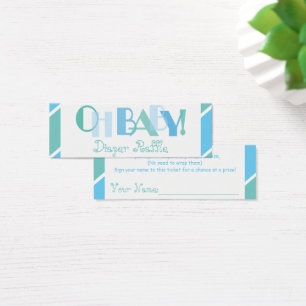 Oh Baby Boy Blue Moderne Luier Raffle Mini Visitekaartjes