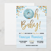Oh Baby Boy Donut Baby shower Sprinkle Invitation (Devant / Derrière)
