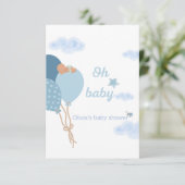 Oh Baby Boy Douche Uitnodiging | Slaap Baby (Staand voorkant)