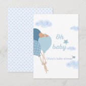 Oh Baby Boy Douche Uitnodiging | Slaap Baby (Voorkant / Achterkant)