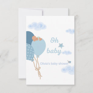 Oh Baby Boy Douche Uitnodiging   Slaap Baby