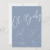 Oh Baby Boy Dusty Blue Simple Shower Invitation (Dos)