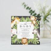 Oh Baby Boy Jungle Baby Shower  Invitation (Debout devant)