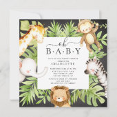 Oh Baby Boy Jungle Baby Shower  Invitation (Devant)
