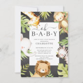 Oh Baby Boy Jungle Baby shower Invitation (Devant)