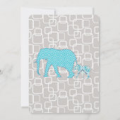 Oh Baby BOY Shower Elephant Typography Modern Kaart (Achterkant)