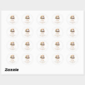 Oh Baby Brown Coffee Baby shower Dank je wel Ronde Sticker (Vel)