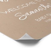 Oh Baby Brown minimalistisch welkom Poster (Hoek)