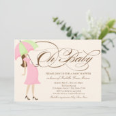 Oh Baby | Bruin schrift Kaart (Staand voorkant)