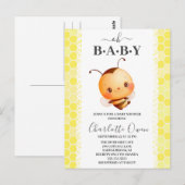 Oh Baby Bumblebee Baby shower Uitnodiging (Voorkant / Achterkant)