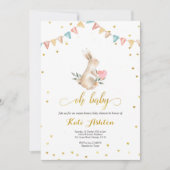 Oh Baby Bunny Baby shower Invitation (Devant)