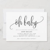 Oh Baby Calligrafie Baby shower Kaart (Voorkant)