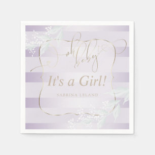 OH Baby. Calligrafie Lila strepen van Ombré Servet