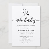 Oh Baby Calligraphy Douche invitation (Devant)