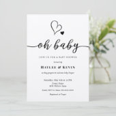 Oh Baby Calligraphy Douche invitation (Debout devant)