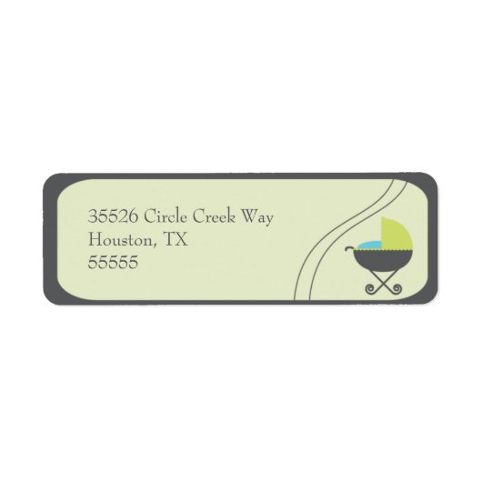 Oh Baby! Carriage Invitation Set Labels (Voorkant)