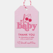 "Oh Baby" Cerise sur le dessus Étiquette de cadeau (Dos)