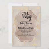 Oh Baby Champagne Foil Baby shower Invitation (Devant)
