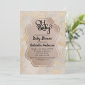 Oh Baby Champagne Foil Baby shower Invitation (Debout devant)