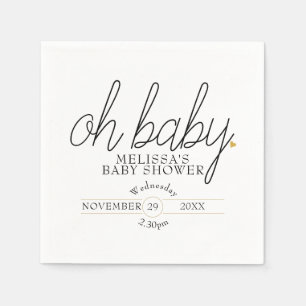 Oh Baby Chic Script Gouden Hart Baby Shower Servet
