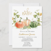Oh Baby Citrouille Baby shower Invitation (Devant)