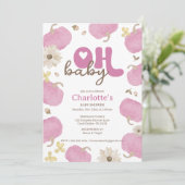 Oh Baby Citrouille rose  automne Invitation Baby s (Debout devant)