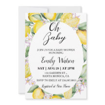 Oh Baby Citrus Citroen Baby Shower Uitnodiging