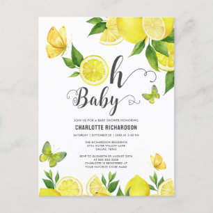 Oh Baby Citrus Lemon Baby shower Aangepaste Uitnod Briefkaart