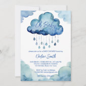 Oh Baby cloud baby shower sjabloon Kaart (Voorkant)