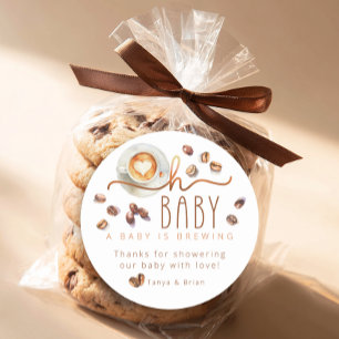Oh Baby Coffee Baby Shower Bedankt Favor Sticker
