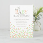 Oh Baby Confetti | Invitation Baby shower moderne (Debout devant)