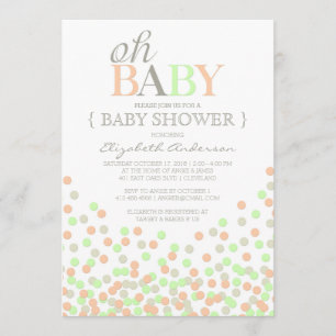 Oh Baby Confetti Invitation Baby shower moderne