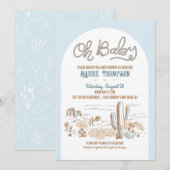 Oh Baby Cowboy Baby shower du désert Invitation (Devant / Derrière)